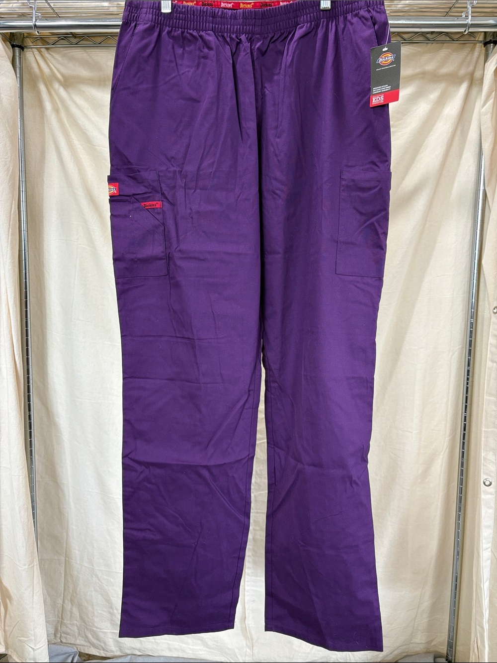 Dickies Purple Straight-Leg Cargo Scrub Pants (TALL)